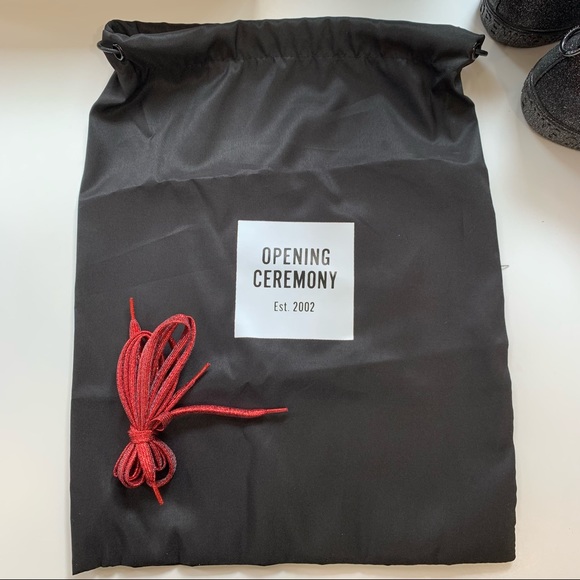 NEW! Opening Ceremony Glitter Sneakers in Black with Red Accent, Size 38 - Picture 9 of 11